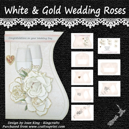 White and Gold Wedding Roses