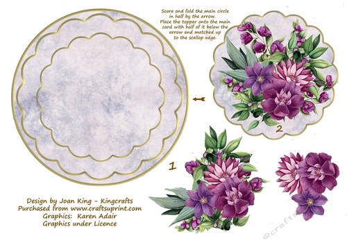Wine coloured flowers rocker card