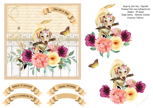 Labrador and flowers