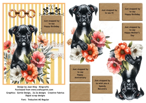 Dog and flowers