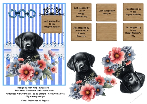 Dog and flowers 2