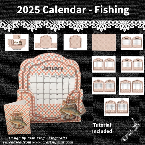 Fishing Desktop Calendar 2025
