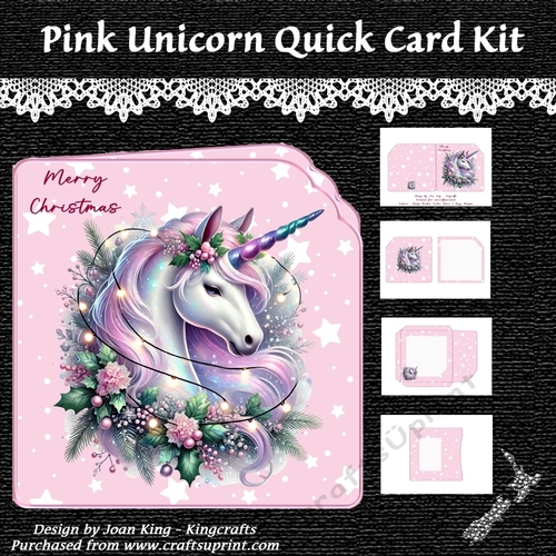 Pink Christmas Unicorn  Kit