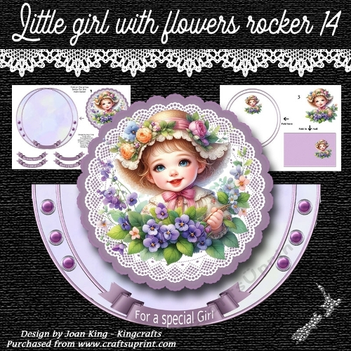Little girl with flowers Rocker 14