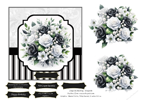Black and white roses