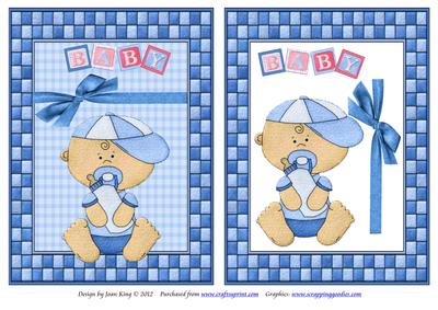 Baby Boy with Blue Ribbon