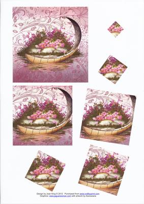 Boat and Pink Flowers