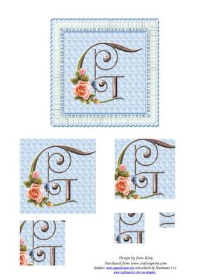 Floral Rose Monogram Letter g