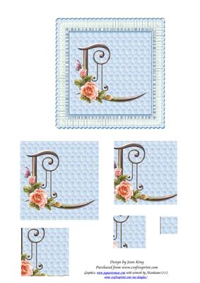 Floral Rose Monogram Letter L
