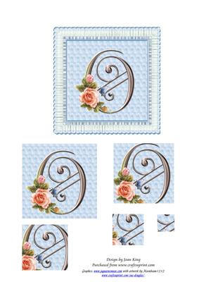 Floral Rose Monogram Letter O