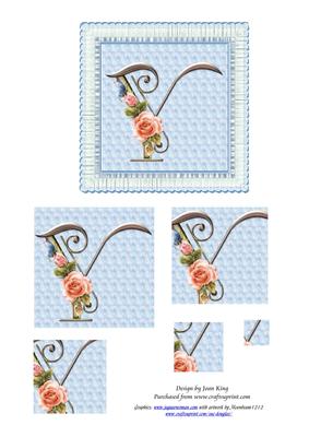 Floral Rose Monogram Letter Y