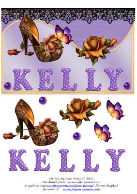Roses and Shoe Name Card for Kelly