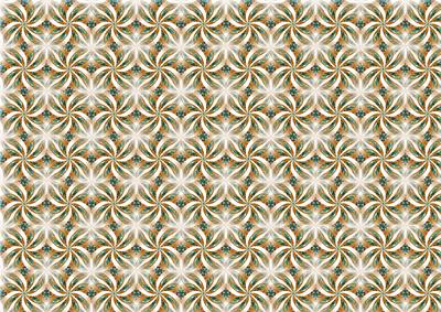 Gold and Green Flower Swirls