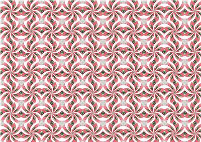 Pink and Green Swirl of Flowers
