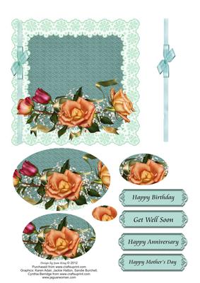 Aqua and Orange Roses