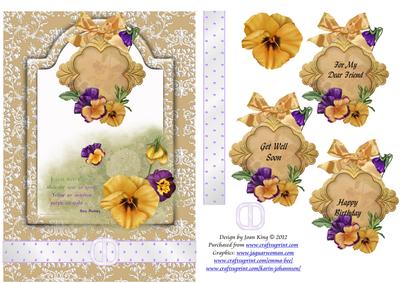 Floral Pansies with Verse