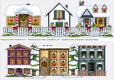 2 Christmas Street Scene Toppers