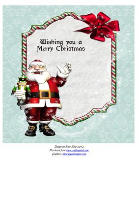 Christmas insert for 8 inch card