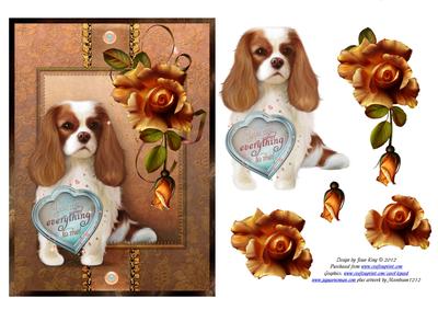 King Charles Cavalier & Roses