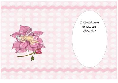 Insert of Baby Girl on a Leaf