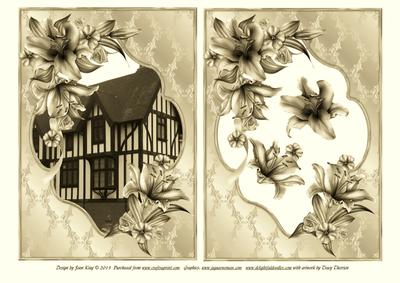 History Amongst Lillies Antique Look