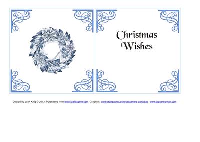 Set of 6 Christmas Inserts 6 Inch Blue 1