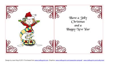 Set of 6 Christmas Inserts 6 Inch Red Children 4