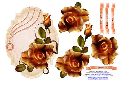 October Rose Decoupage Topper