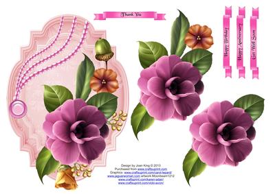 Camellia Decoupage Topper