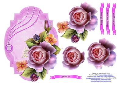 English Roses Decoupage Topper