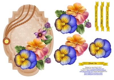 Summer Pansies Decoupage Topper