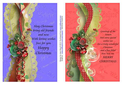 2 Christmas Card Toppers with Verses