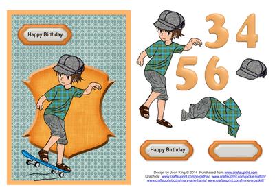 Skateboarder Birthday Age 3 to 6