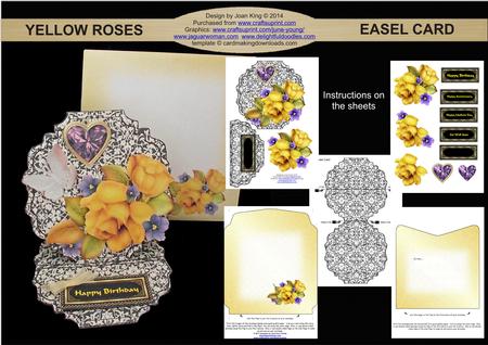 Yellow Roses Easel Card