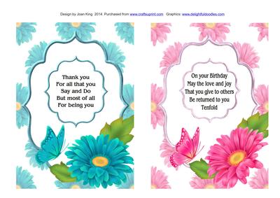 2 Gerbera Toppers with Verses