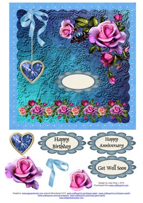 Pink Floral Roses Topper