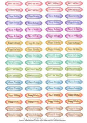 Set of 72 Birthday Tags
