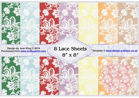 Set of 8 Lace Papers