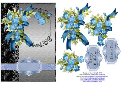 Blue Floral Spray