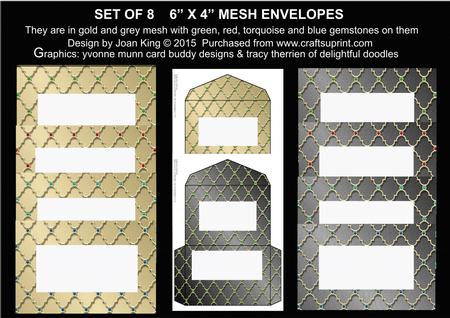 Set of 8 Mesh 6" x 4" Envelopes