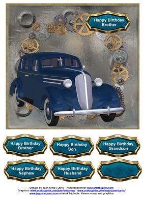 Blue Vintage Car