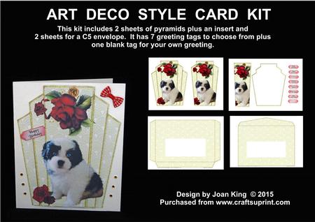Art Deco Dog and Roses