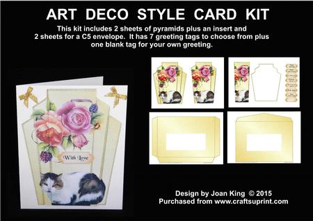 Art Deco Cat Amongst Roses