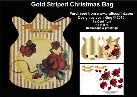 Gold Striped Christmas Bag