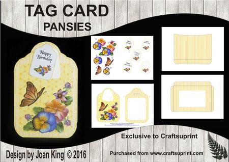 Tag Card Pansies