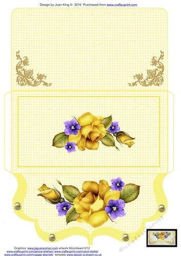 Yellow Rose Clutch Purse money wallet