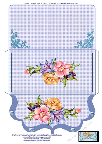 Floral bouquet Clutch Purse Money Wallet