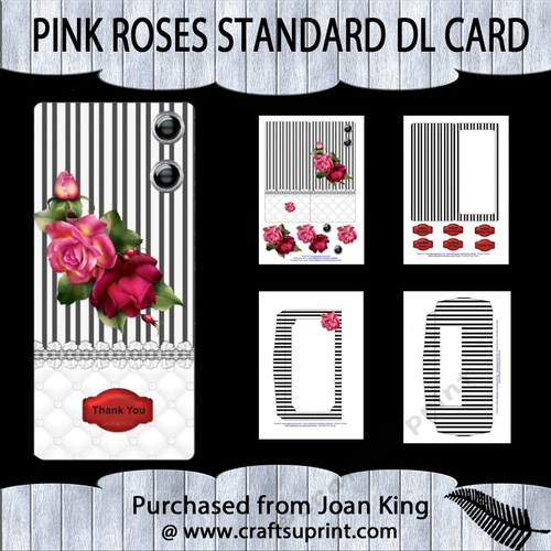 Pink Roses standard DL card