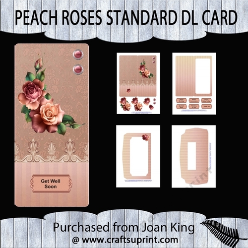 Peach Roses standard DL card