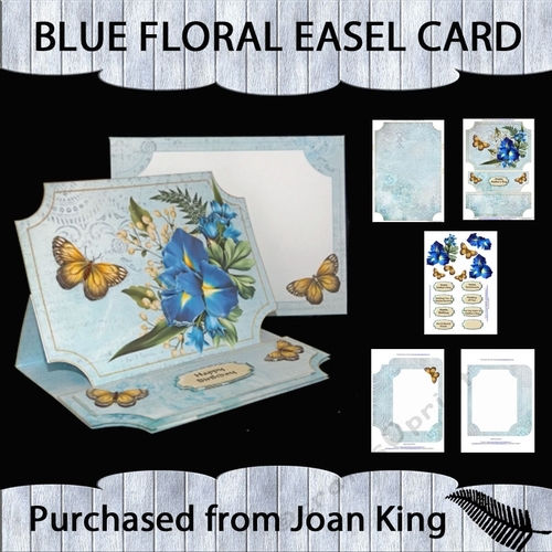 Blue Floral Easel card